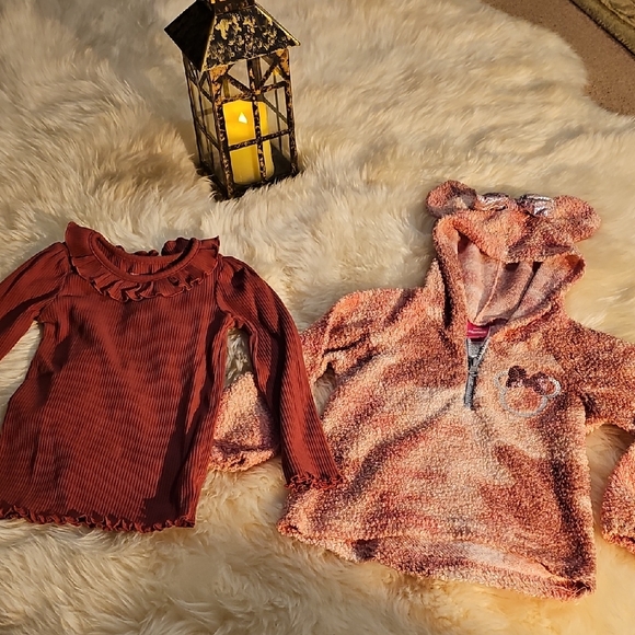 Kids' Rust and Peach Ruffle Tops - Picture 1 of 9